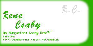 rene csaby business card